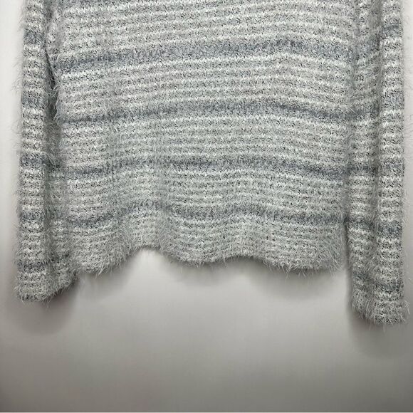 Loft Gray White Wool Fuzzy Sweater XL #D0958 - Picture 5 of 14